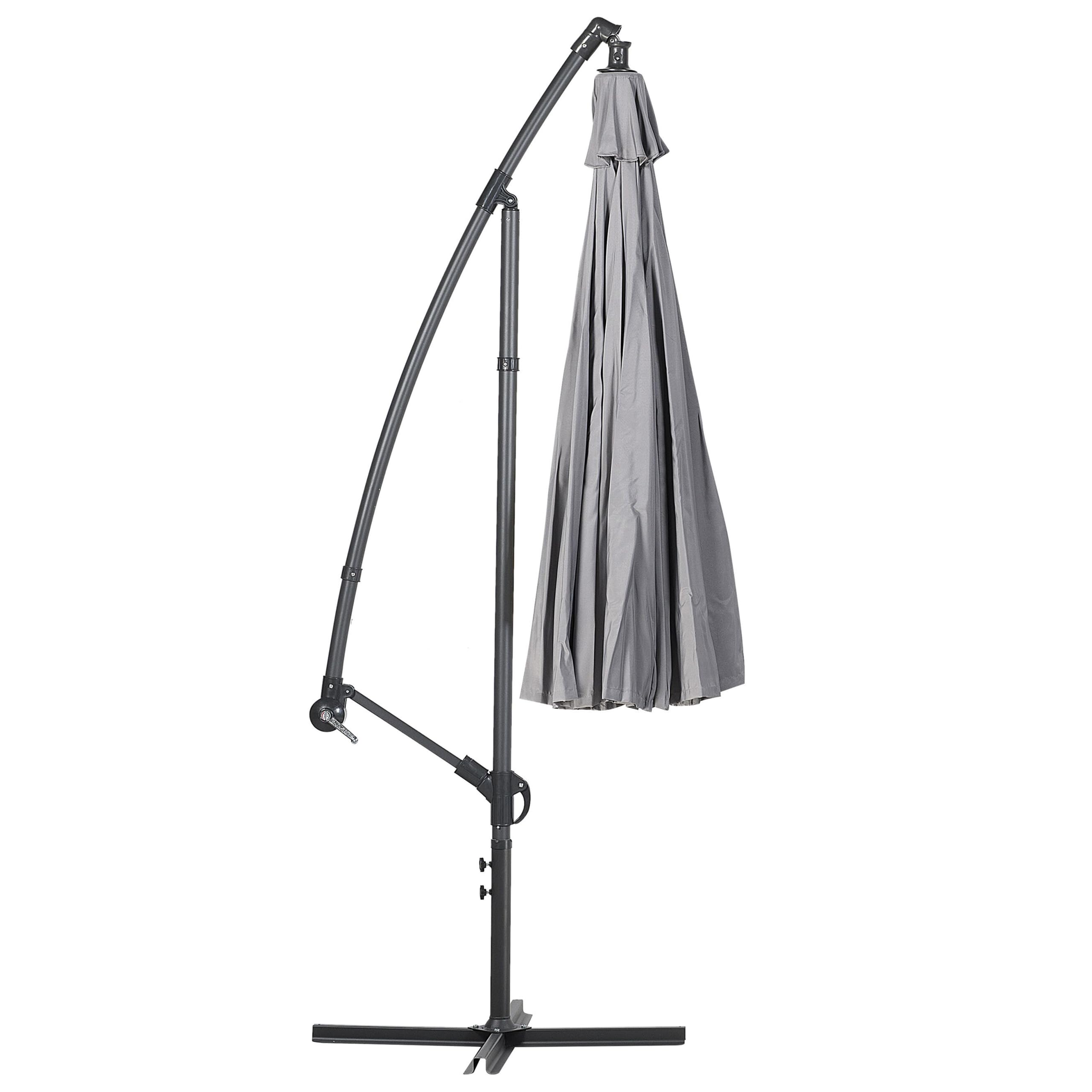 Parasol ogrodowy ciemnoszary na wysięgniku metalowy składany ø 268 cm Calabria