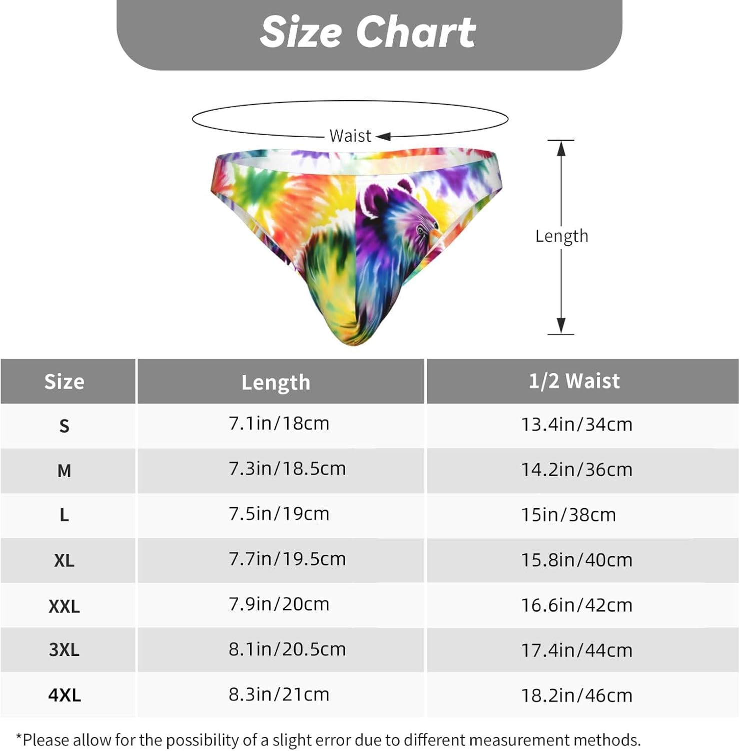 Bear Dancing Tie Dye Print Briefs For Men Low Rise Mens Underwear With Pouch Cozy Stretch Mens Bikini Briefs S To 4xl