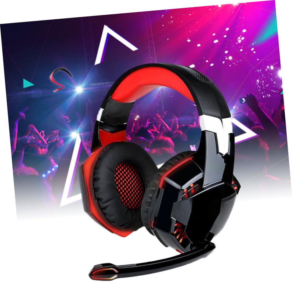 Mikikit Cuffie da Gioco LED con Microfono per PC Bassi Profondi Stereo Suono Surround Isolamento dal Rumore Paraorecchie in Pelle Delicata Cavo Resistente Adatte Computer e Dispositivi