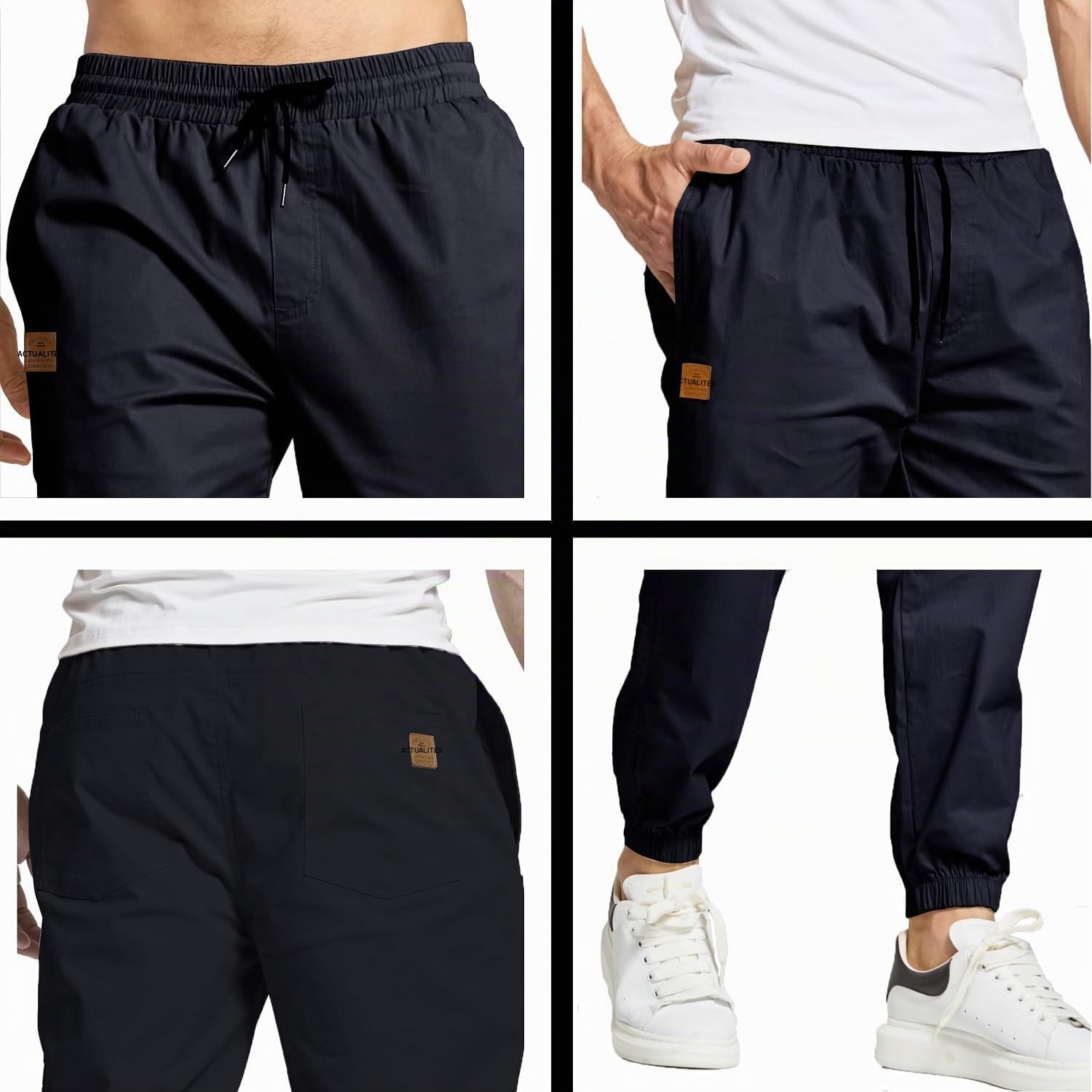 ZOXOZ Pantalon de Travail Homme Pantalon Cargo Homme Pantalon Jogging Slim Fit Coton Casual Jogging Sport Pantalon avec Quatre Poches