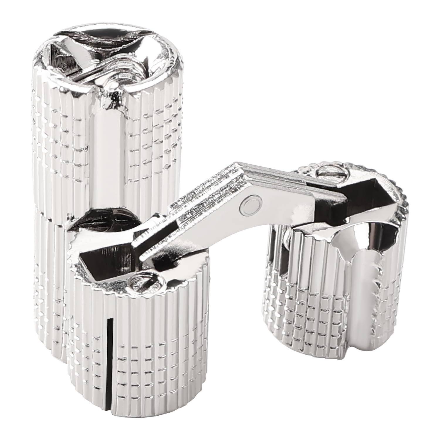 VooGenzek 2 PCS 14mm Copper Barrel Hinges, 180 Degree Opening Angle Barrel Hinges, Copper Hidden Concealed Hinge, for DIY Gift Boxes Jewelry Box, Silver