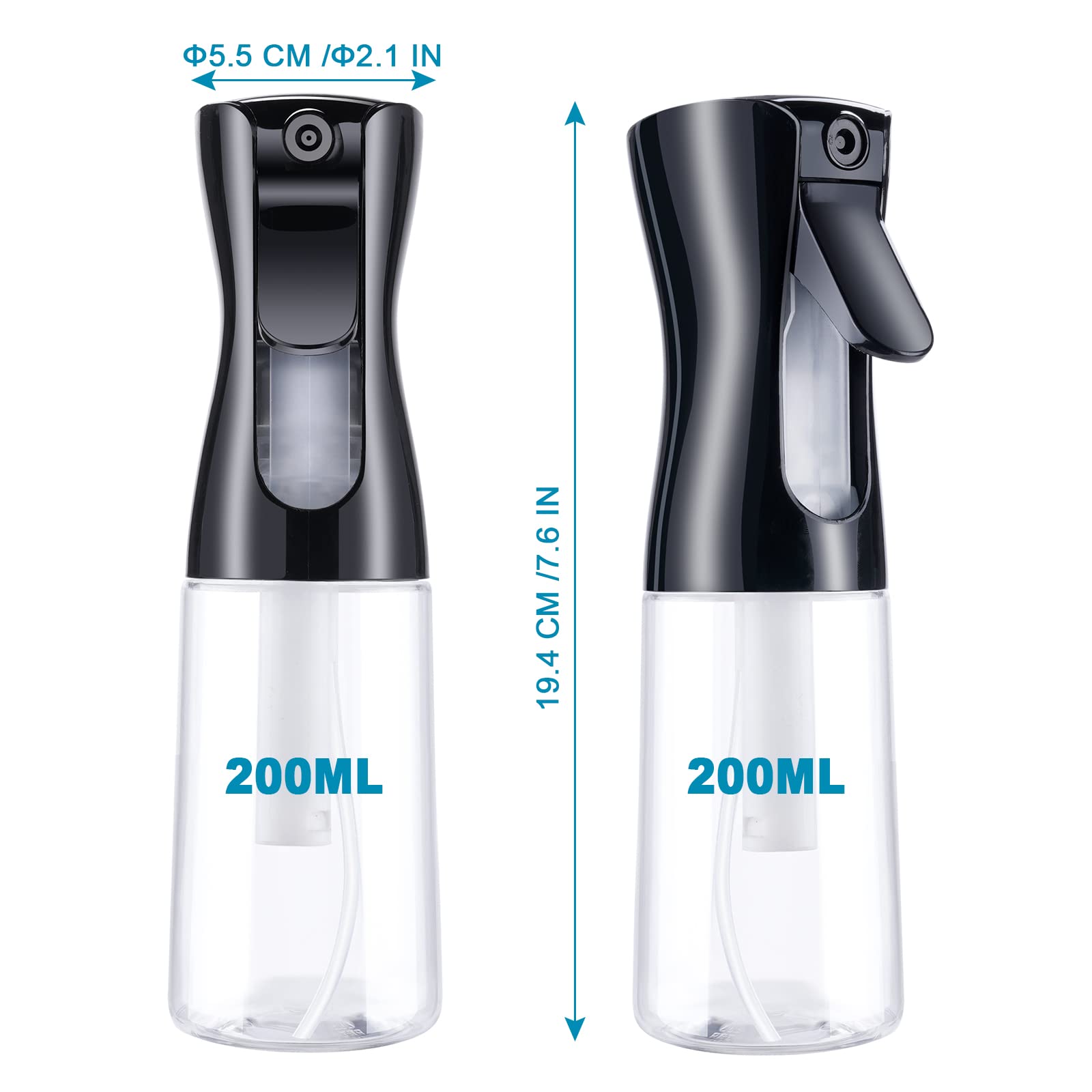 AOOWU Botella de spray para el cabello, 2 uds vacías de agua continua, pulverización fina multifuncional