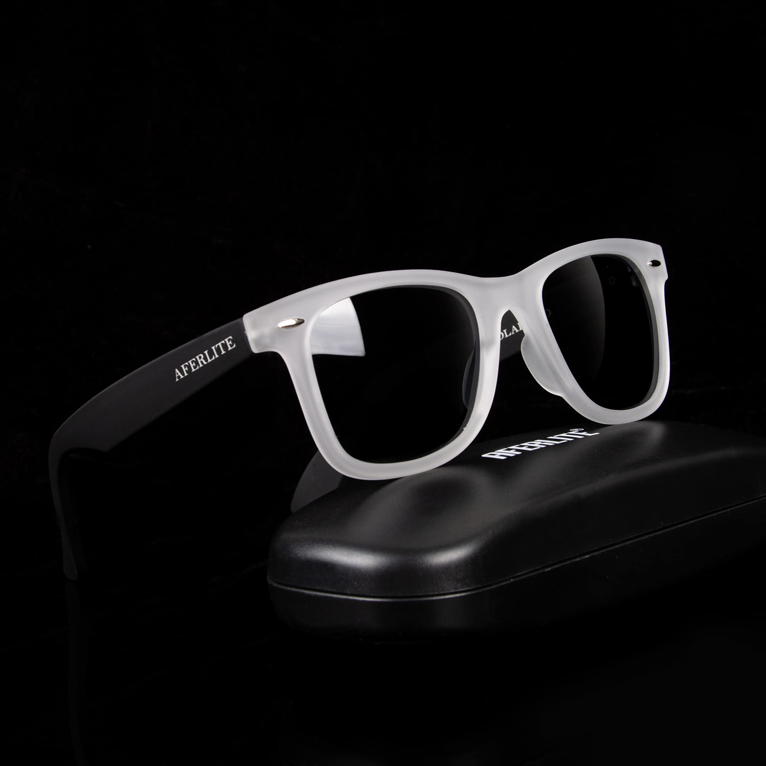 Aferlite® Unisex Polarized Printed Stylish Design Sunglasses UV400 (Free Size) (Translucent White) 2