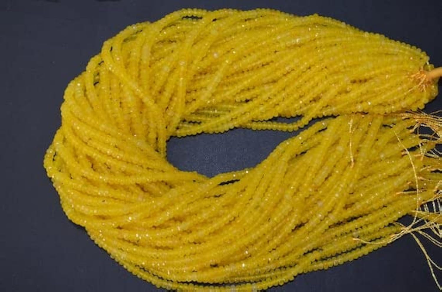 Quartz jaune naturel LKBEADS perles rondelles facettées 3.5-4mm pour création de bijoux DIY