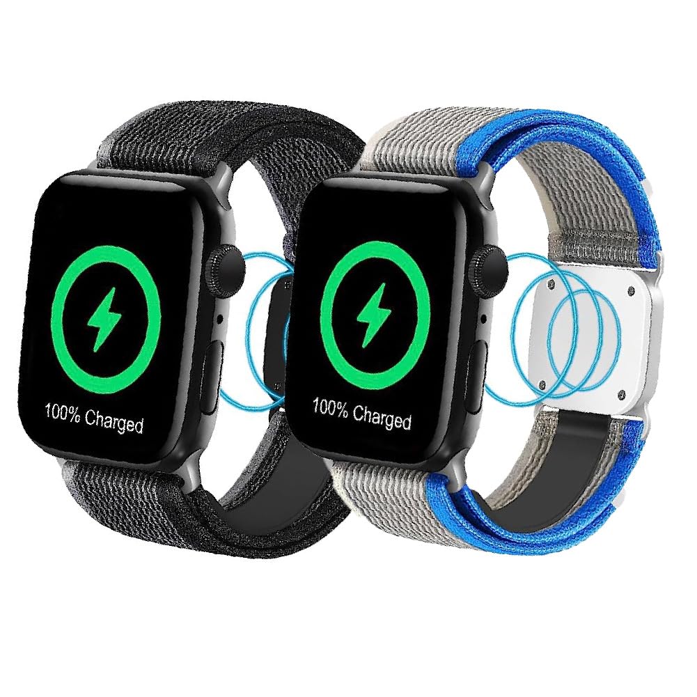 Amazon.co.jp: マグネット充電器付きバンド Apple Watch対応 ナイロン 
