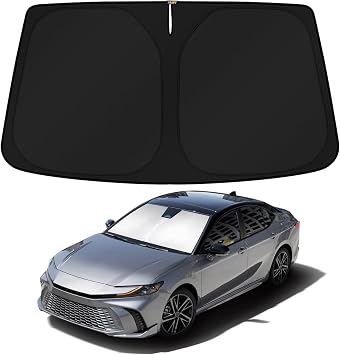 KUST Windshield Sun Shade for 2025 2026 Toyota Camry Hybrid LE SE XLE XSE Accessories 4 Layers Car Sunshade for Front Windows Shade Custom Fit Camry Sun Visor 260T Retractable Blocks Shade UV Rays