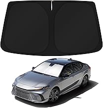 KUST Windshield Sun Shade for 2025 2026 Toyota Camry (Hybrid LE SE XLE XSE) Accessories 4 Layers Car Sunshade for Front Windows Shade Custom Fit Camry Sun Visor 260T Retractable Blocks Shade UV Rays
