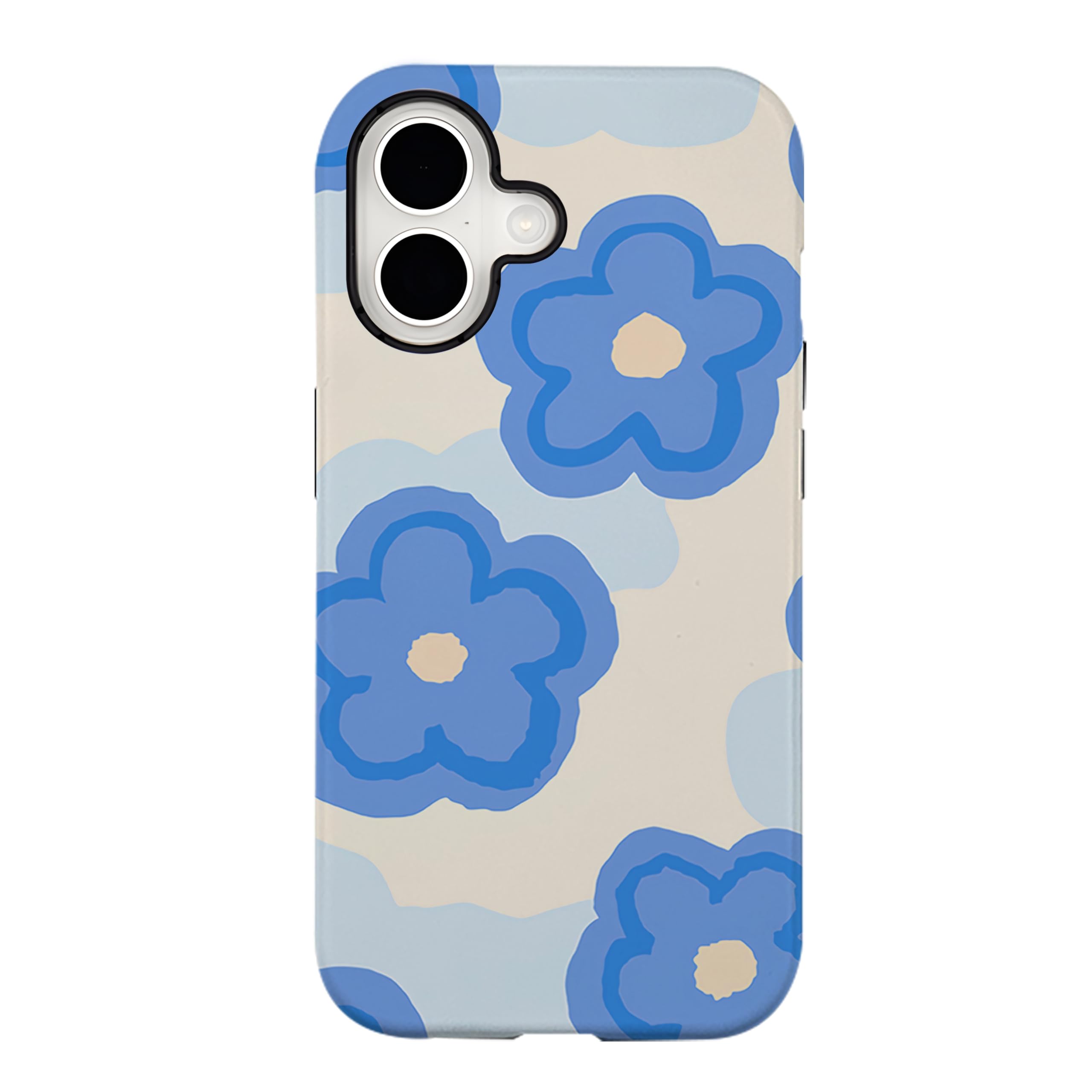 Coque iPhone 16 MagSafe bleu sarcelle à motif fleurs - 7