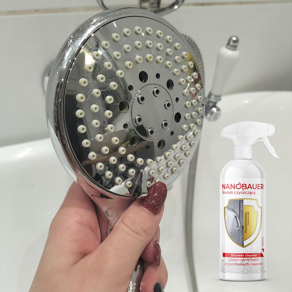 Supermocne środki czyszczące do kabin prysznicowych i łazienek | NANOBAUER Shower Cleaner 750 ml & Bathroom Cleaner 750 ml | Płyn do kabin prysznicowych, do armatury