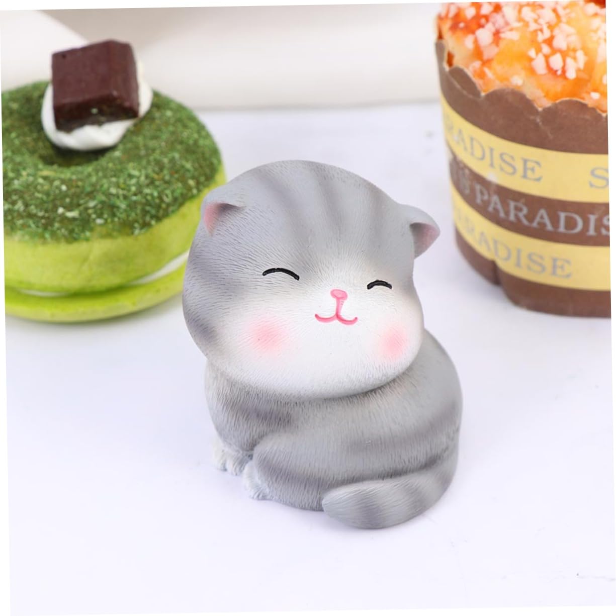 TOPPERFUN 5pezzi Decorazione per Torta Forma di Gatto in Resina Ornamenti per Dessert da Tavolo Stili per Artigianato Forniture per Feste