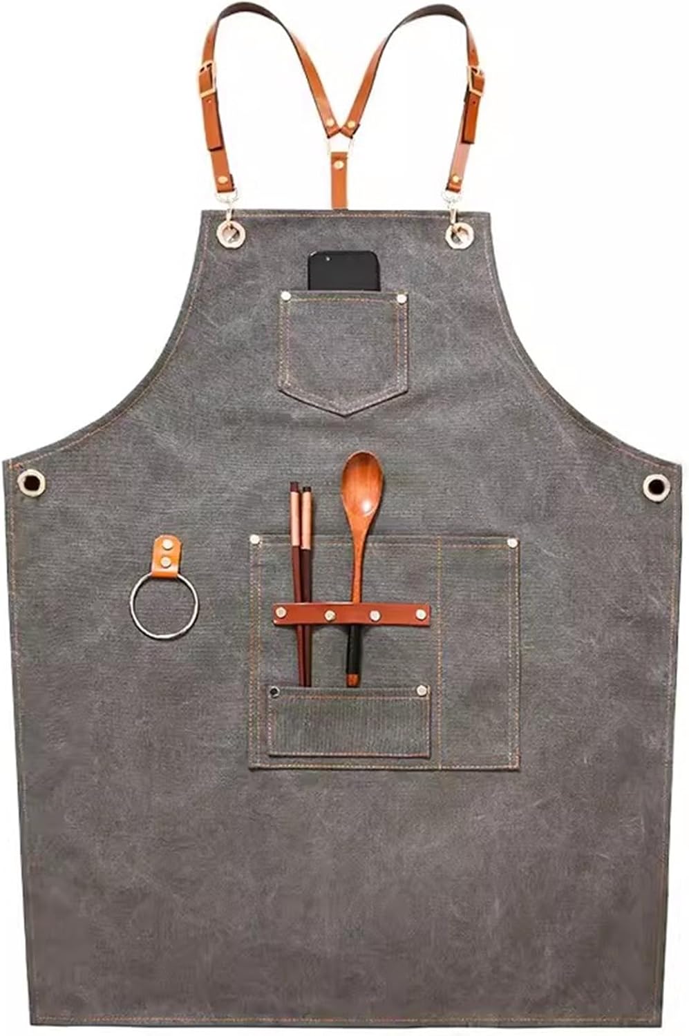 Tool Apron Denim Apron Female Kitchen Barista Baking Cake Shop Outdoor Workwear for Gardening Baking Working