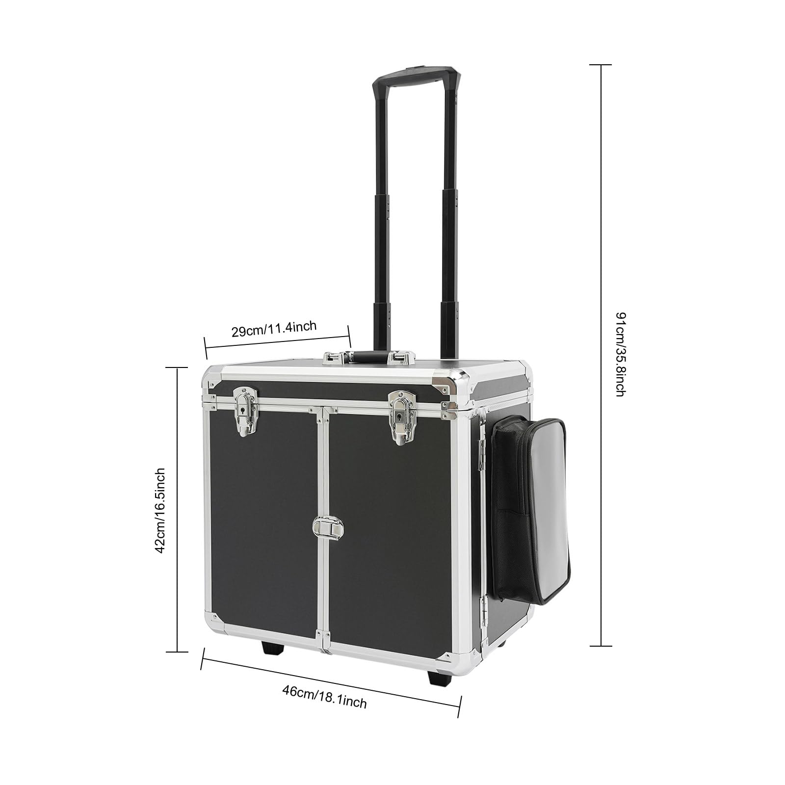 Fußpflege Koffer, Mobile-fußpflege Fusspflegekoffer mit 2 Räder 4 Schlüssel, Tragfähigkeit 50 kg, Werkzeug Organizer für Fußbadgeschäfte,Massagesalons (Schwarz+Silber)