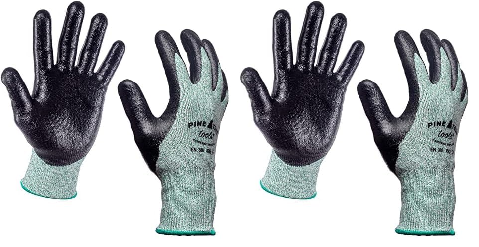 Pine Tree Tools Medium Cut Resistant Gloves, Grey and...