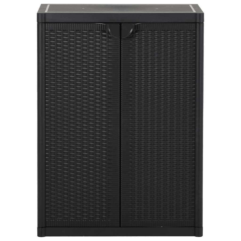 Armoire de rangement jardin Noir 65x45x88 cm PP Rotin
