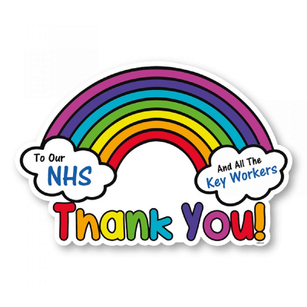 TruevineThank You NHS Rainbow Sticker | Shop & Home Window Car PVC Sticker
