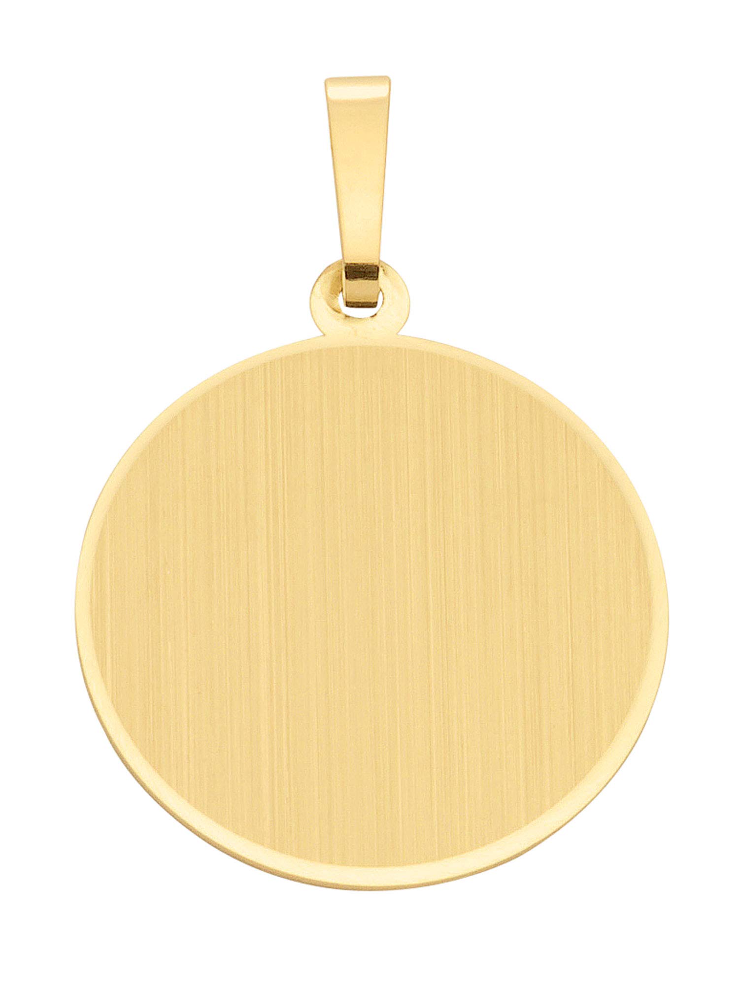 Gold Gravurplatte Anhänger 14 k 585 Gelbgold Ø 1.91 cm