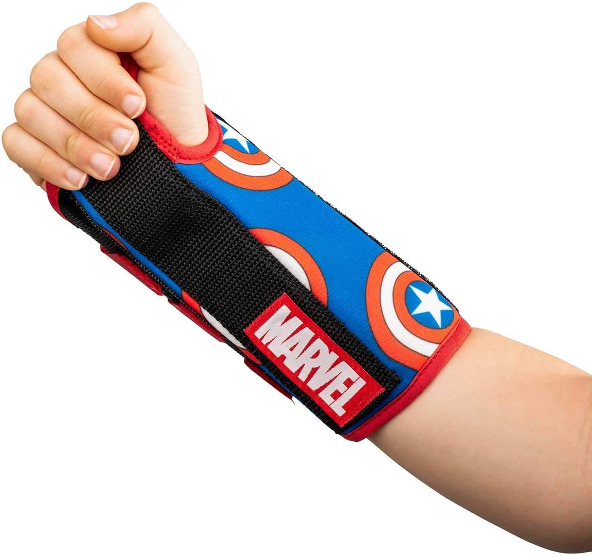 DonJoyAdvantage Comfort Wrist Brace for Youth/Kids Featuring Marvels Captain America, Spider-Man to aid sprains strains support tendonitis carpal tunnel - Captain America X-Small - Right