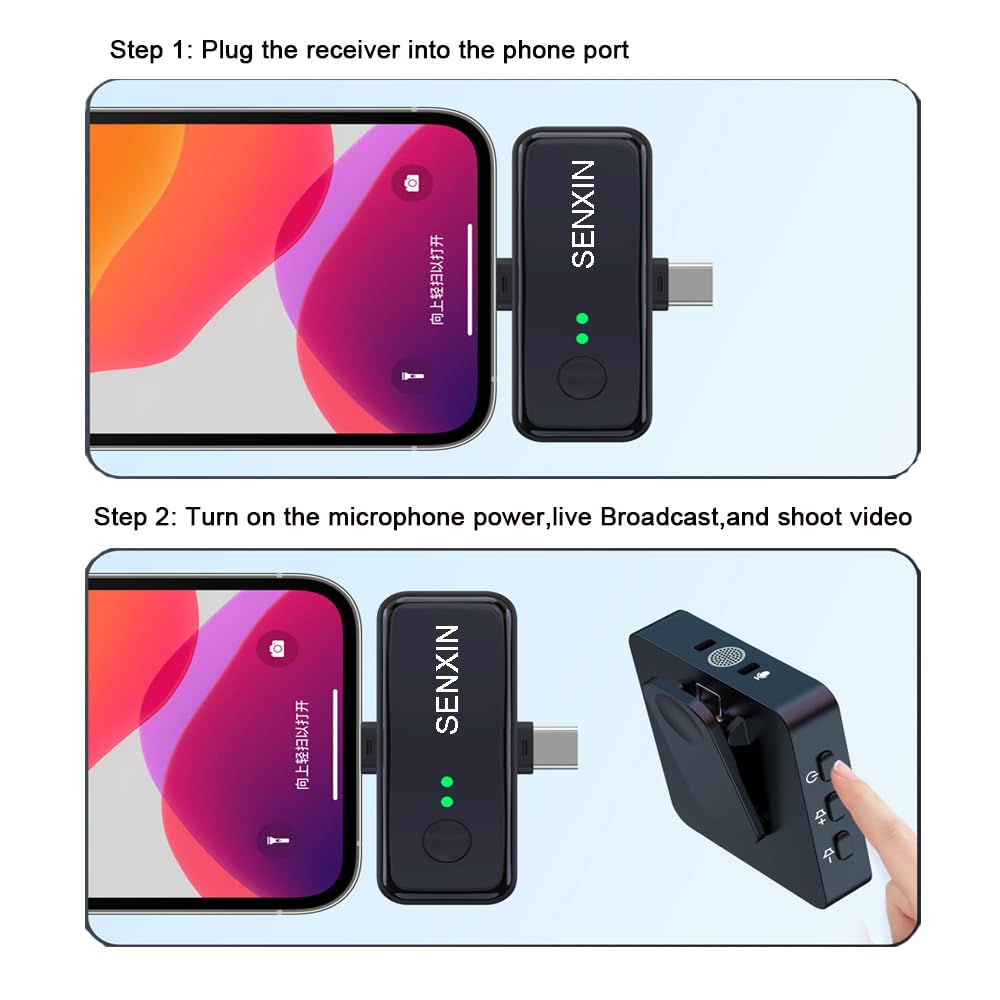 Amazon.com: SENXIN 3 in 1 Square Wireless Lavalier Microphones for