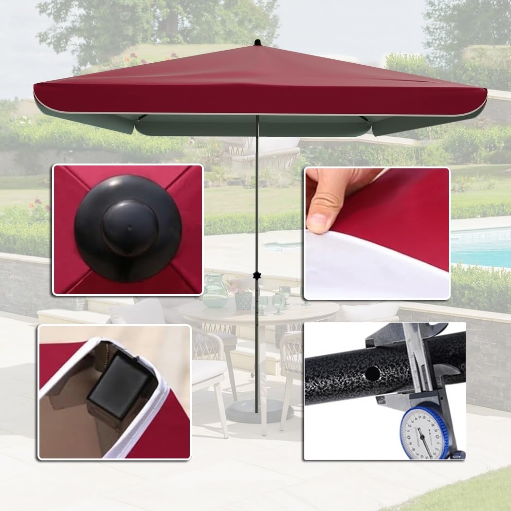 Parasol ogrodowy, duży kwadratowy parasol targowy z nachyleniem na podwórko i plażę