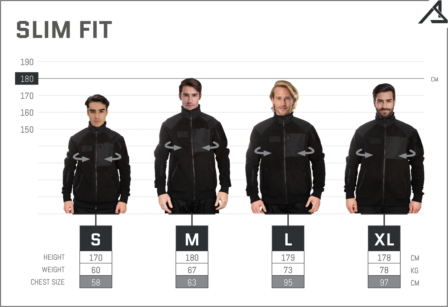 ACE Schakal Kurtka polarowa slim fit - kurtka outdoorowa na rower, wędrówki i trekking - sportowa i ocieplająca