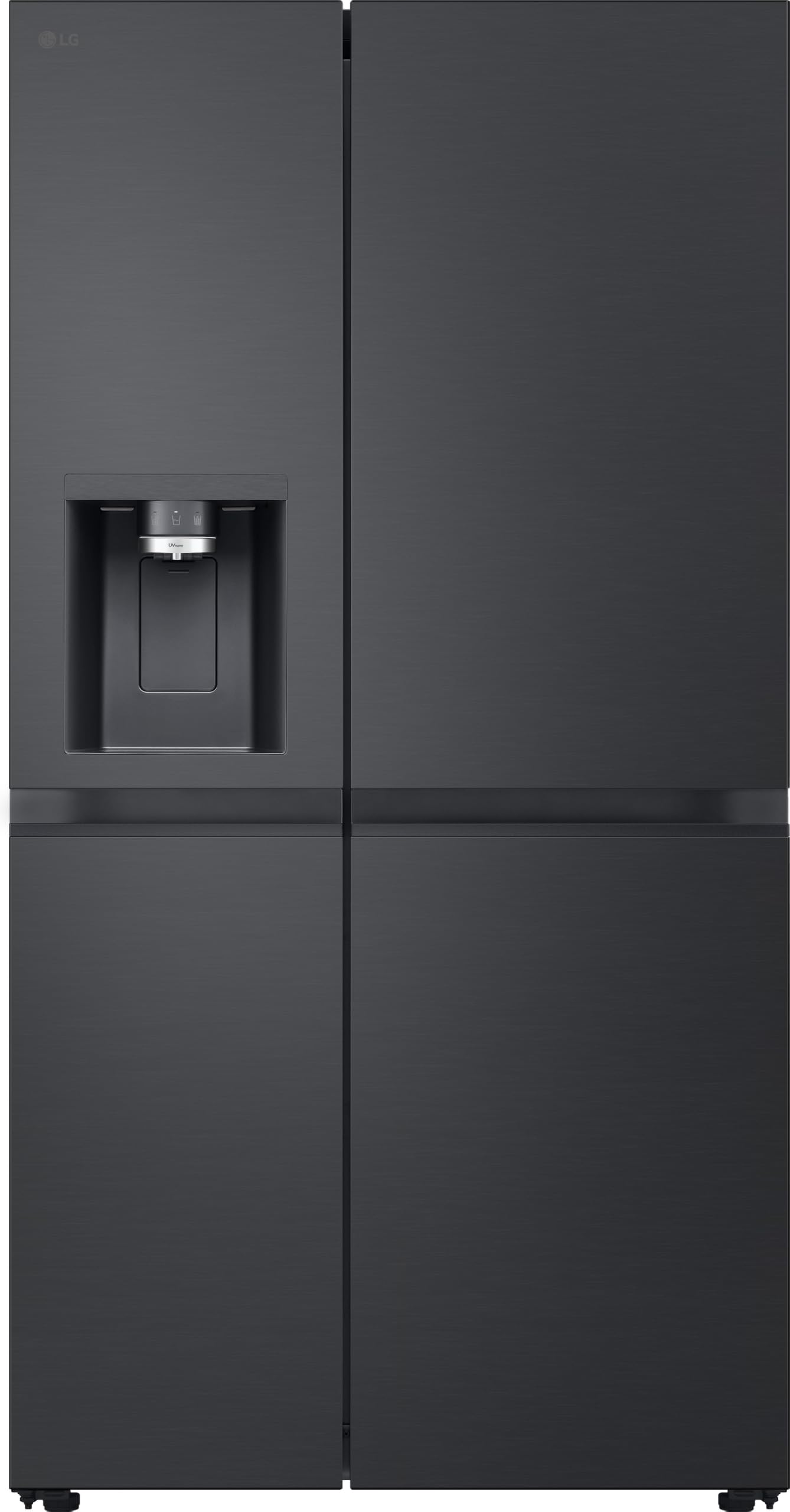 LG GSLE91EVAC Side by Side Kühlschrank, Klasse C, 628 L, Multi-Door Kühlschrank mit Gefrierfach, Eis-, Crushed Ice- Wasserspender mit UVnano, Total NoFrost, Smart Inverter Kompressor, Wi-Fi