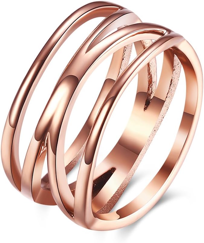 LZD18K Rose Gold Stainless Steel Fashion Ring Women B461