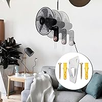 Vista 5 de Soportes de montaje para ventilador de pared, paquete de 2, plateado, acero, montaje en pared