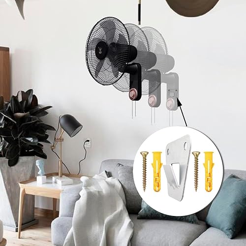 Miniatura 5 de Soportes de montaje para ventilador de pared, paquete de 2, plateado, acero, montaje en pared