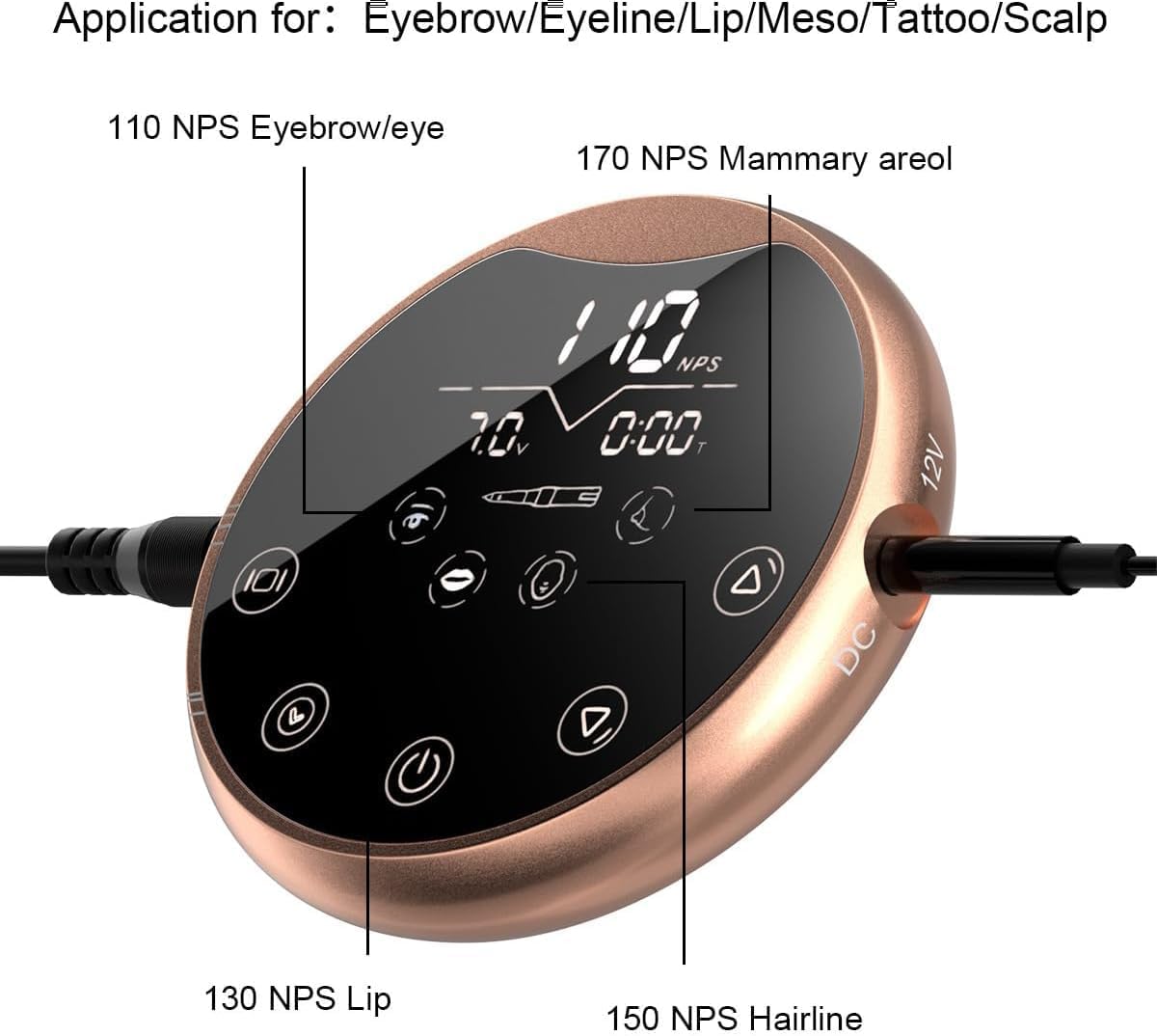 Motor Tattoo Pen Kit – Tattoo Equipment for Beginners (Without Ink), Suitable for Eyebrow Tattoo & Lip Tattoo(Color:Silver)