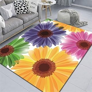 Teppich Antirutschunterlage Küche Outdoor Deko Für Wohnzimmer Einfacher Wohnzimmerteppich mit Blumendruck ist bequem und pflegeleicht Orientteppiche