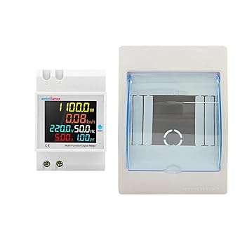 amiciSense 6 in 1 AC 40-300V 100A Digital Energy Meter, Frequency/Power Factor/Active Power/Current/Voltage Monitoring Device with Weather-Proof Mount