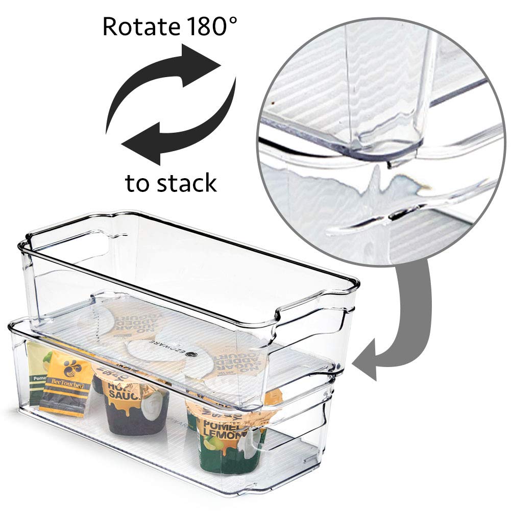 EZOWare 6 Packs Kitchen Clear Storage Organiser, Stackable Containers