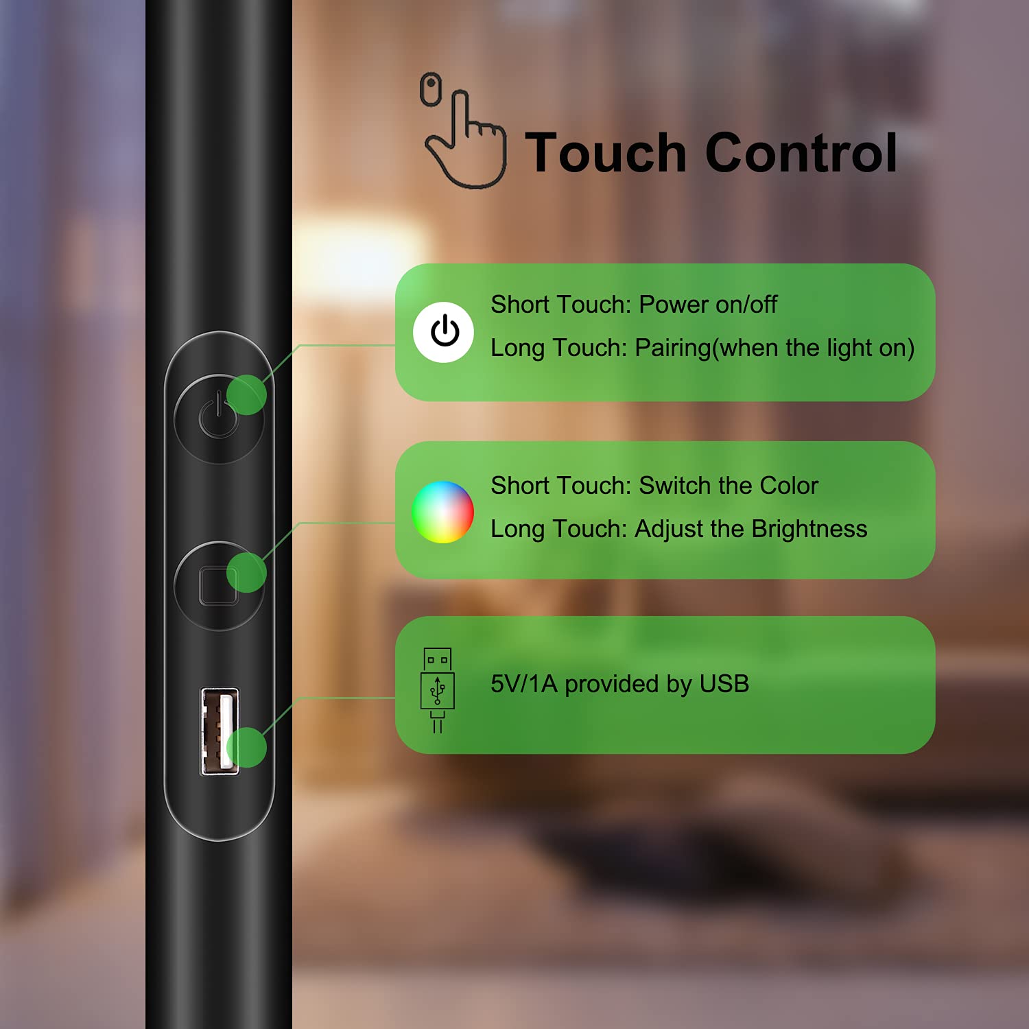 Lampada Da Terra LED Smart ChangM - 25W, RGBW, Controllo App E Alexa