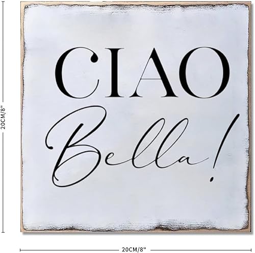 Miniatura 2 de Letrero de madera para colgar en la pared del hogar, decoración de pared de Ciao Bella, para sala de estar, cocina, baño, dormitorio, oficina,