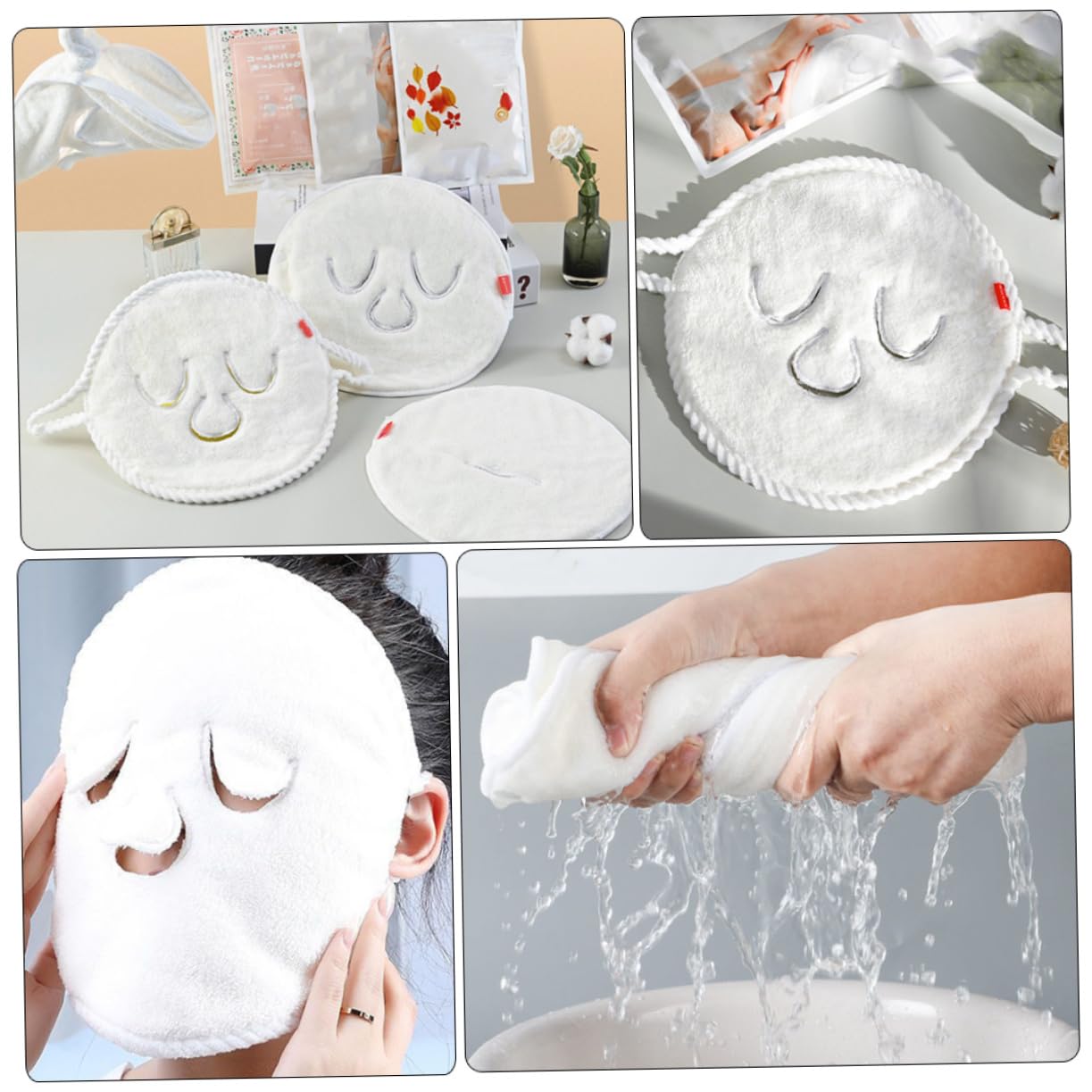 minkissy 8 Koralle Gesichtstuch Hautpflegemasken Wiederverwendbare Maske Blattmaske Wiederverwendbare Gesichtstuchmasken Gesichts- Spa Korallenvlies Gesichtsmaske