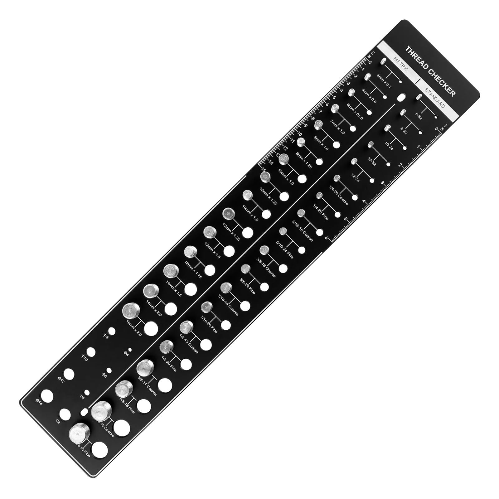 Tester Per Filettature - 34 Misure, Per Viti Metriche E Standard, Con 8 Punte Trapano