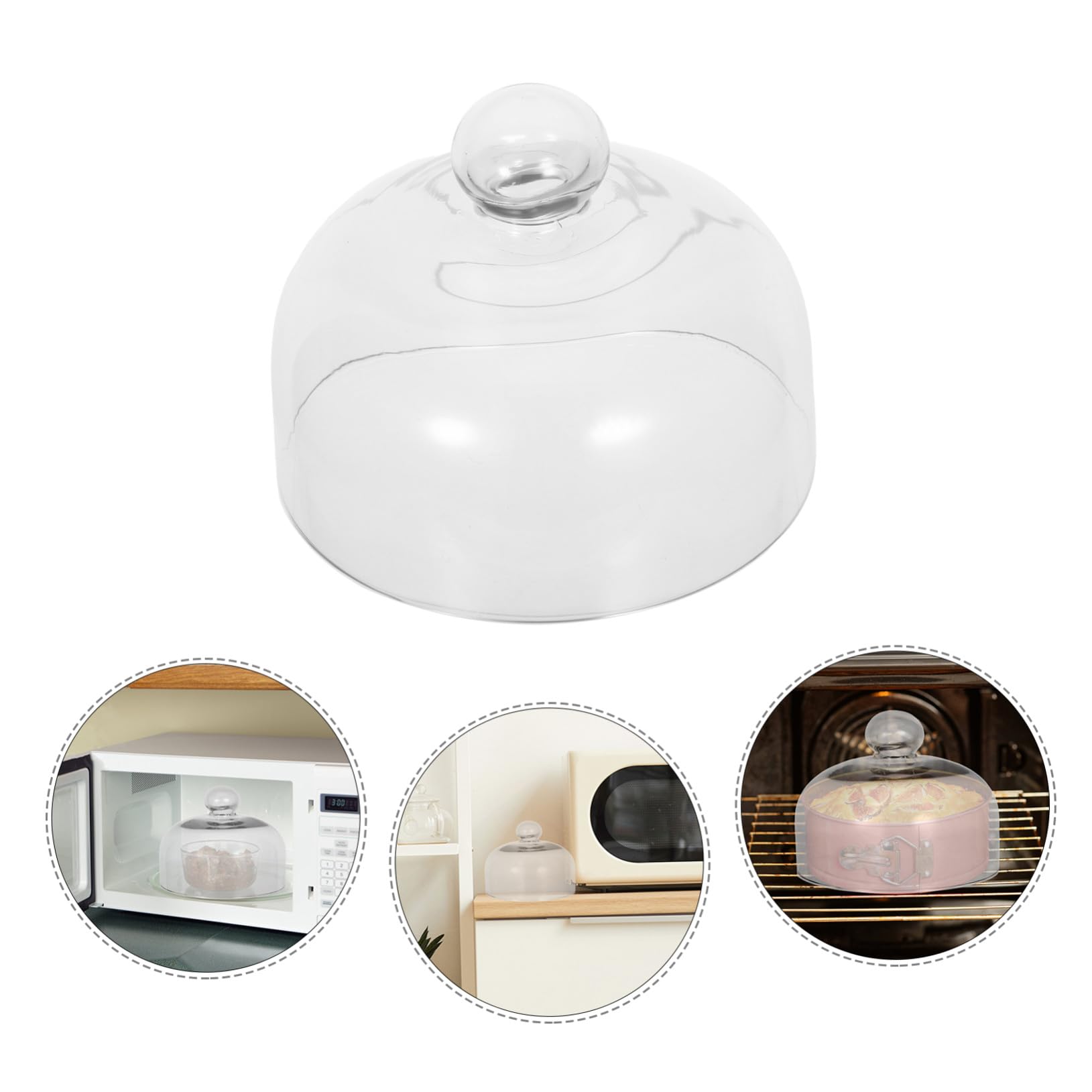 minkissy Tapa de Vidrio Transparente para Alimentos de Microondas 16 Cm