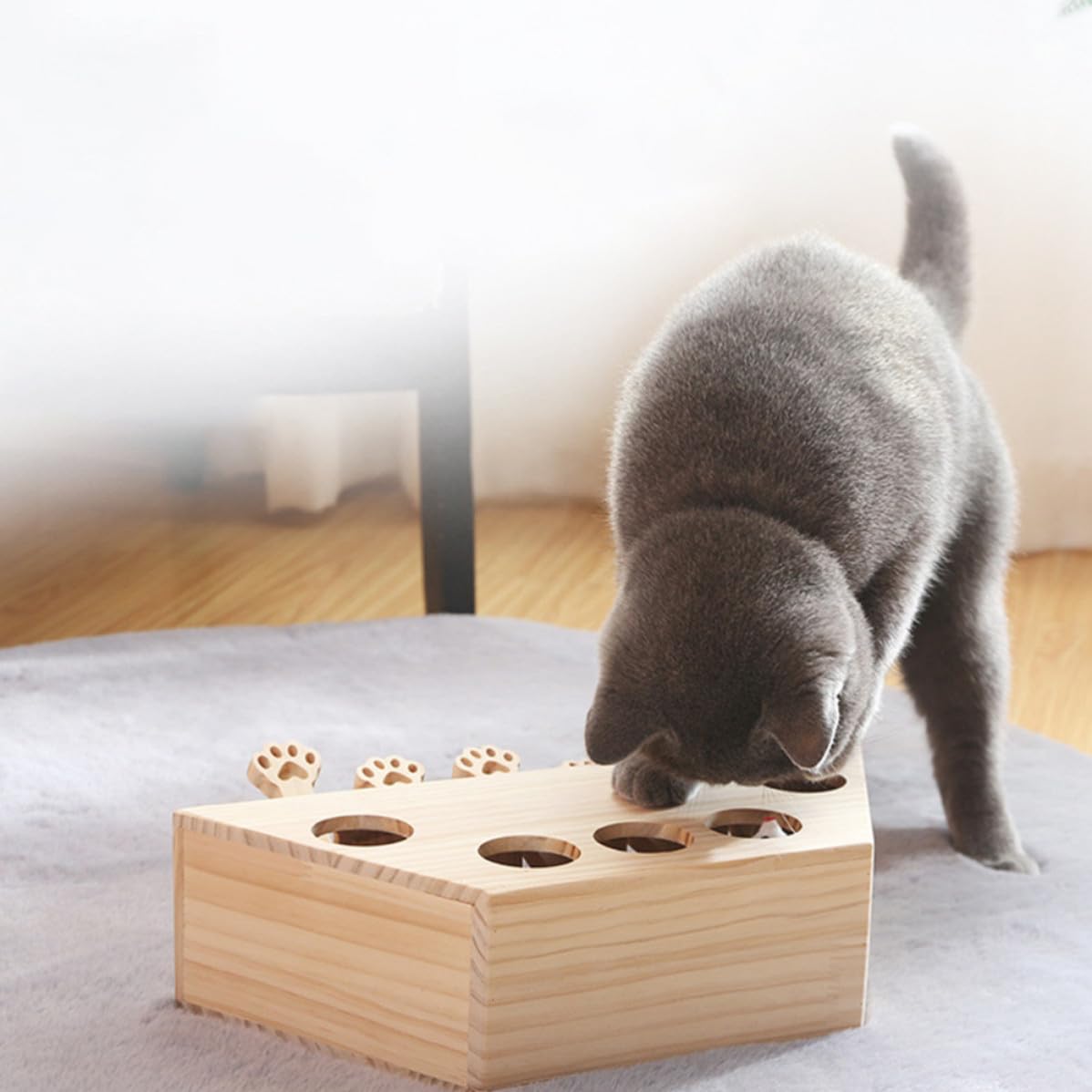 Tofficu Interaktives Katzenspielzeug Bewegliche Spielzeugmaus für Kätzchen und Katzen zur Beschäftigung und Zahnpflege im Heimischen Spielbereich