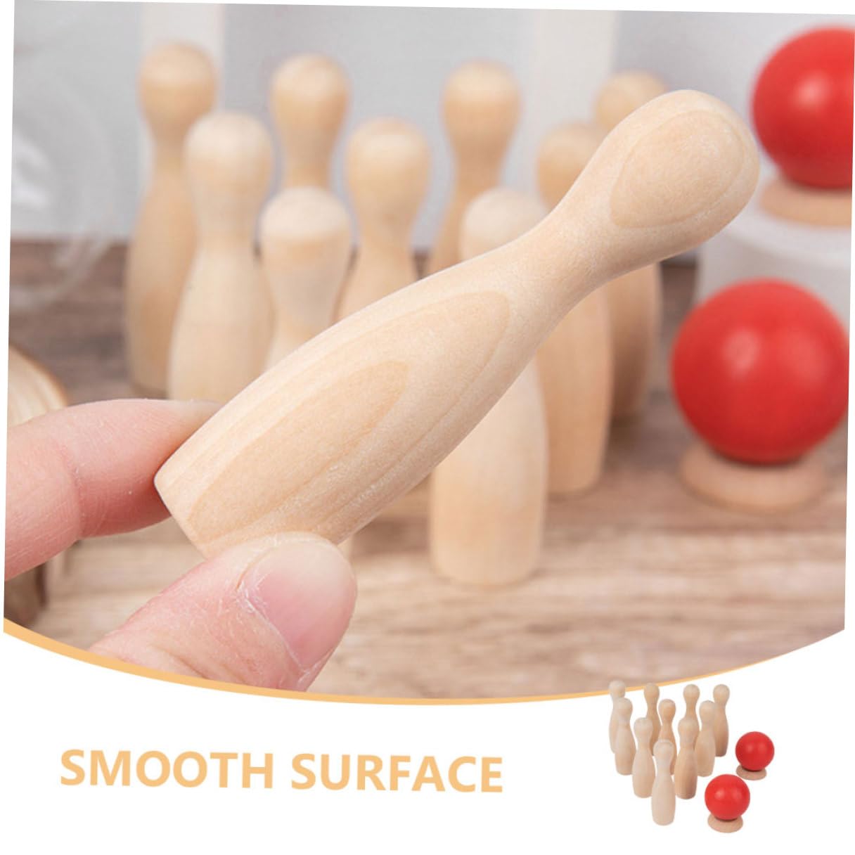 Hohopeti Jeu de Bowling en Bois pour Garçon et Filles, 2 Lots, Jeu de Table