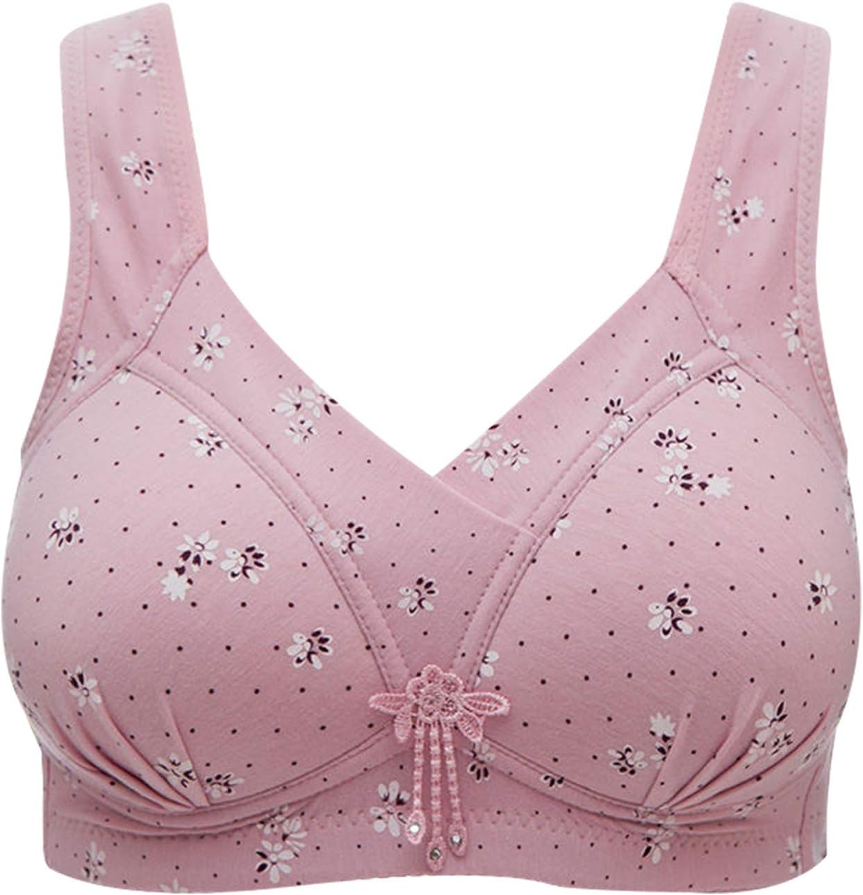 Aobny Women's High Support Bra Small to Plus Size Wireless Strech Bralettes Full Coverage Skinny Comfortable Push Up Bras