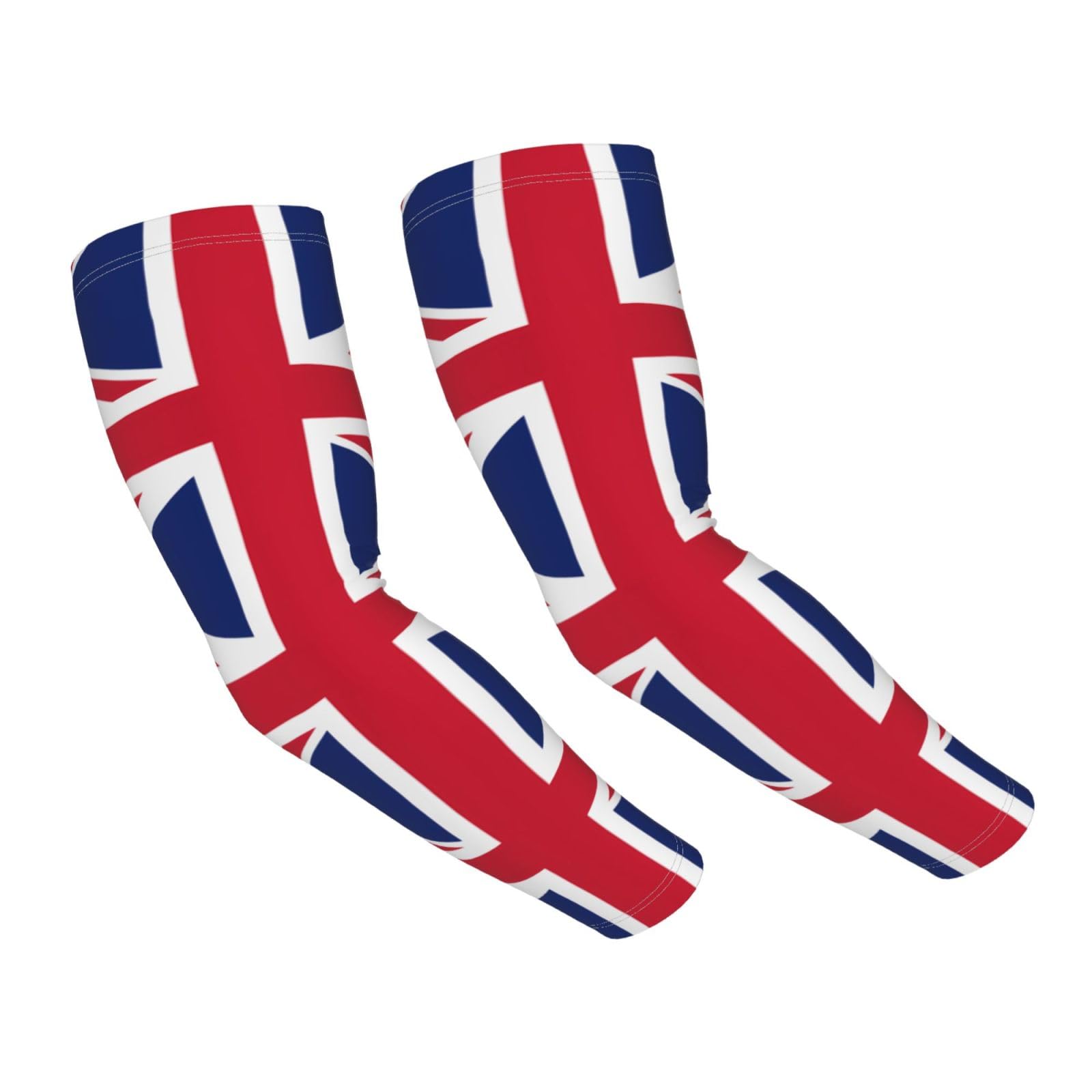 Dwerfsdf British flag Unisex sun protection arm sleeves, adult ice silk cooling sleeves, suitable for gardening, golf, cycling and fishing