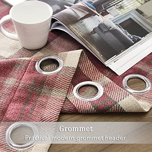 always4u-Classic-Red-Plaid-Curtains-Highland-Woolen-Look-Tartan-Farmhouse-Window-Treatment-Grommet-Checked-Curtains-for-Living-Room-Bedroom-2-Panels-45-95-Inches always4u Classic Red Plaid Curtains Highland Woolen Look Tartan Farmhouse Window Treatment Grommet Checked Curtains for Living Room Bedroom 2 Panels 45 95 Inches