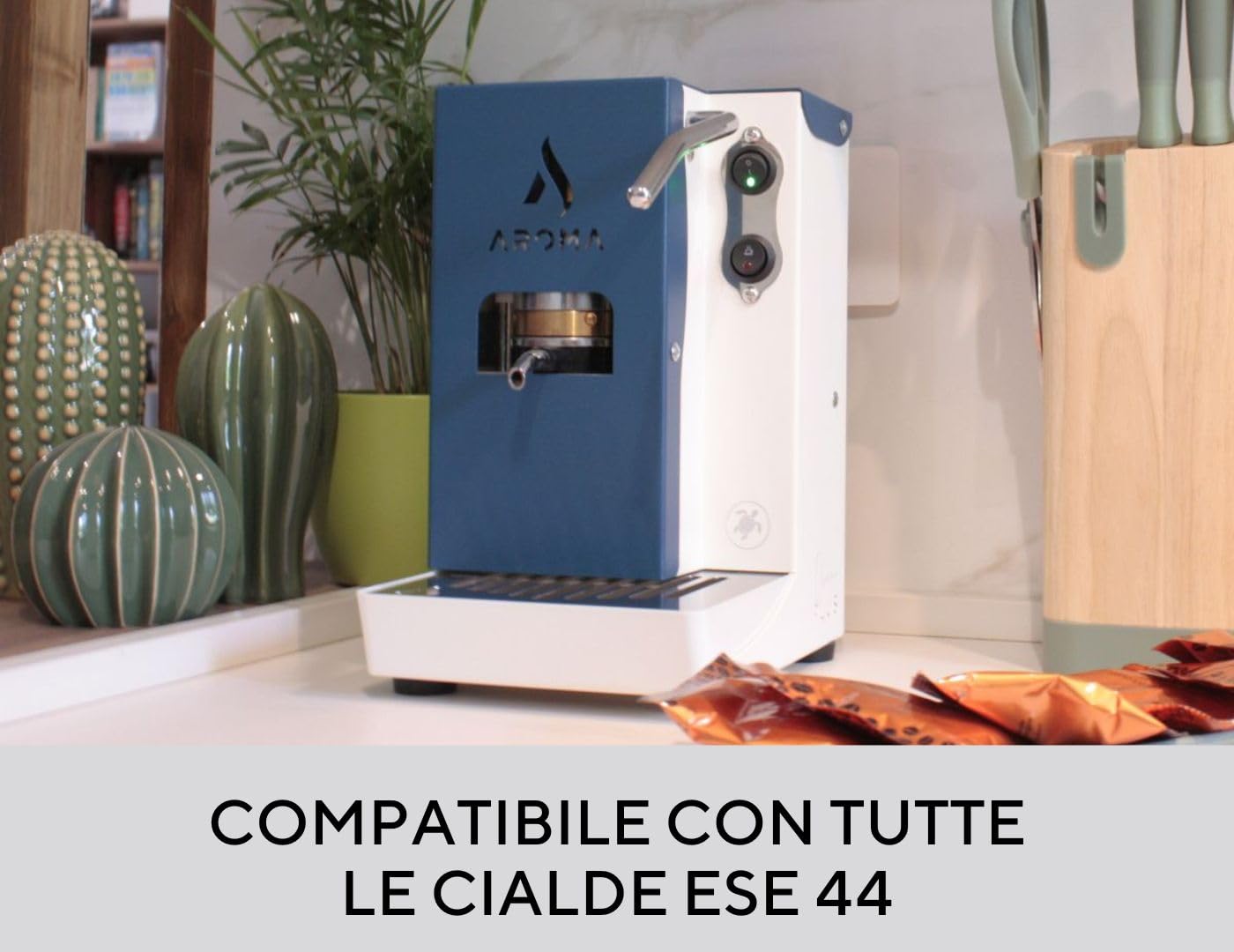 Aroma Plus+ Ocean Macchina caffè espresso cialde ESE 44 (Blu)