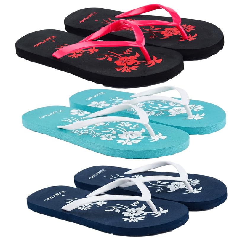 Women Hawai Multicolor Slippers|Lightweight Casual Hawai Flip Flops | Soft Comfort Ladies Chappal|Stylish & Durable Casual Footwear (Pack of 3)-image-29