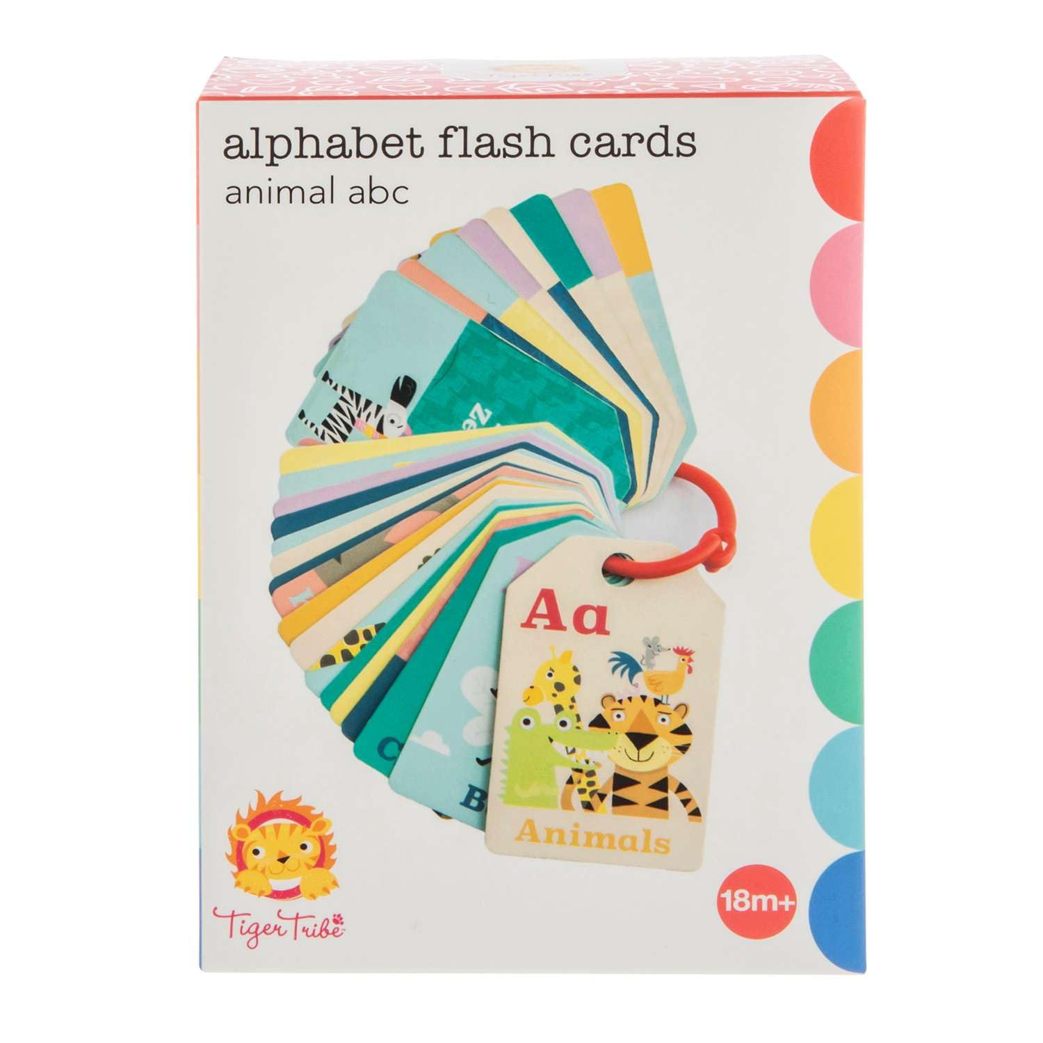 Tiger Tribe 26 Alphabet Flash Cards Includes 26 Double Sided Cards, Each Featuring a Letter paired with a Fun Animal Illustration, Making Learning Letters exciting and Memorable for Kids