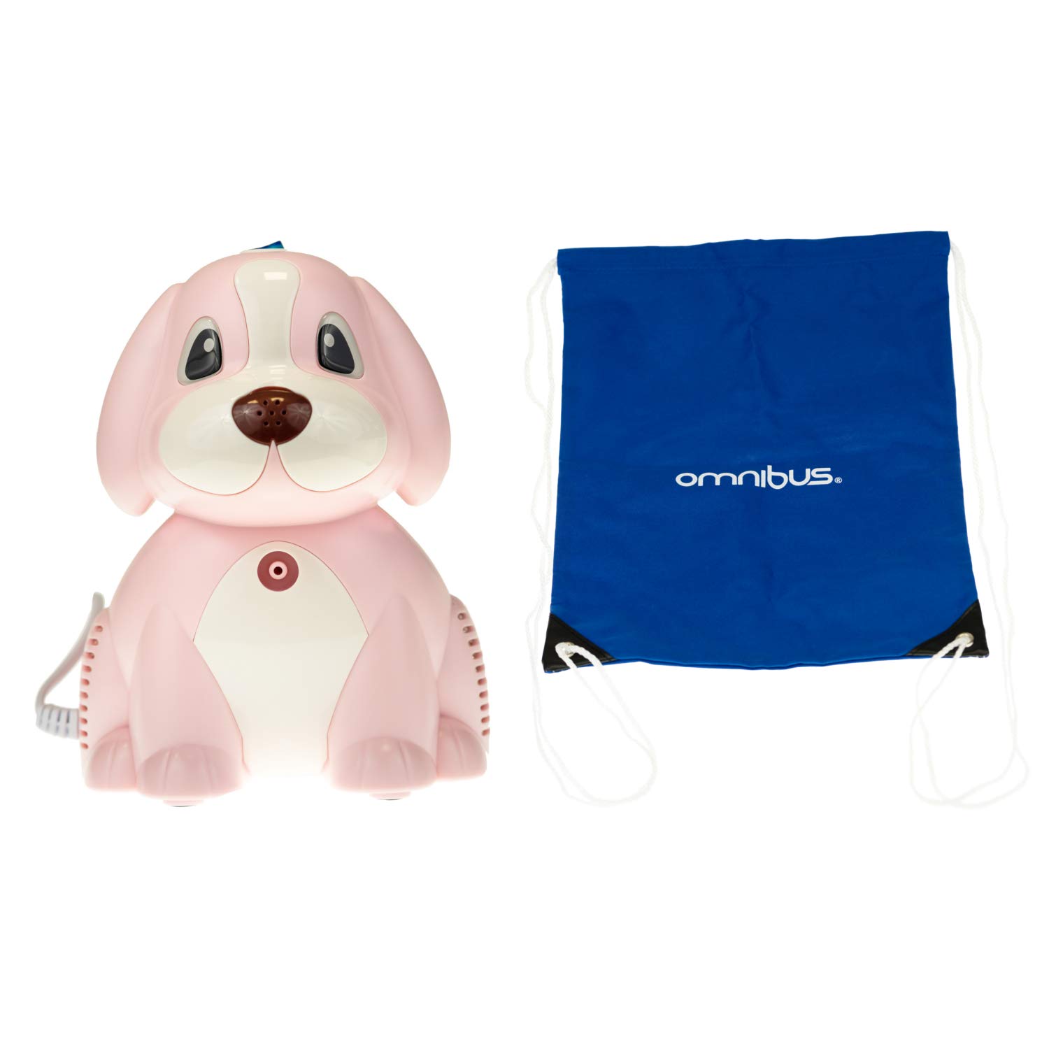 Omnibus BR-CN171 Inalatore Elettrico Puppy per Bambini e Adulti 2 Maschere Efficienza Design Divertente (Rosa)