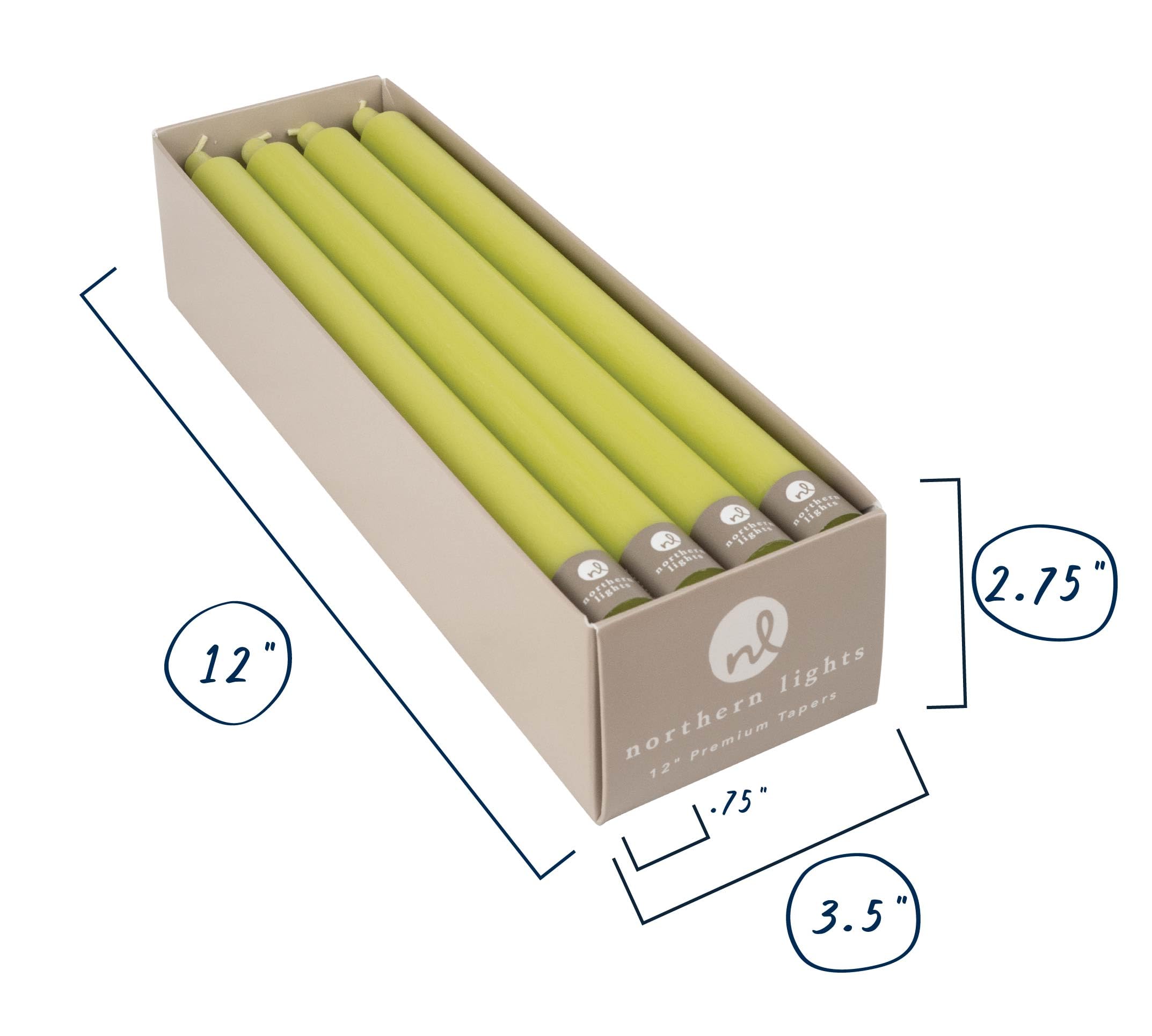 Northern Lights Candles Nlc Premium Tapers 12 szt. nowy liść 30,5 cm