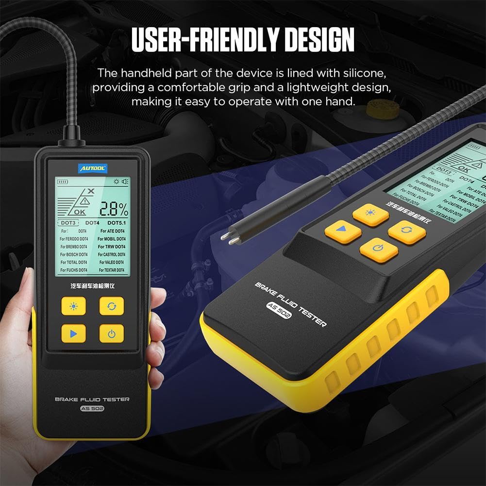 Tester di qualità dell'olio motore,Tester olio motore benzina e diesel,Strumento di analisi diagnostica ad alta precisione con sonda lunga, Display temperatura e trasmissione dell'olio, Schermo