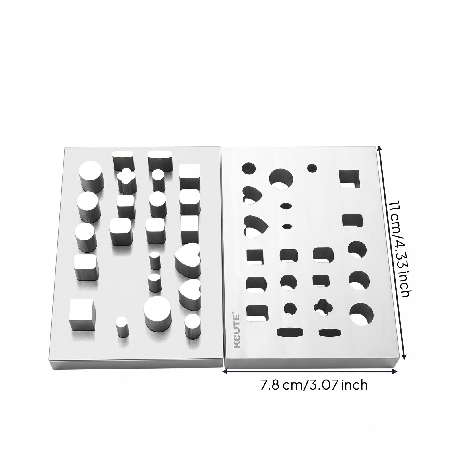 rockible Emporte-Pièce Cœur Découpe Précise Poinçon Manuel Acier Allié Matériel Bricolage pour Bijoutiers, Créateurs Artisanaux, Atelier, Formes Multiples