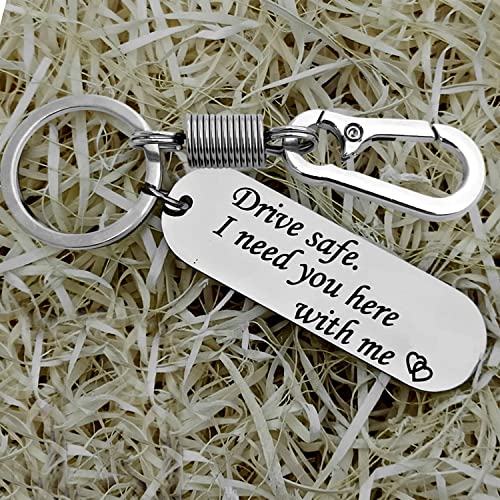 Image of Customize Personalized Laser engraved Drive Safe Keychain Gifts for Husband Dad Boyfriend Valentines Day Father's day Birthday